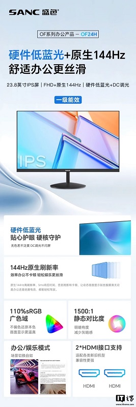 Design av Sanc OF24H spelmonitor