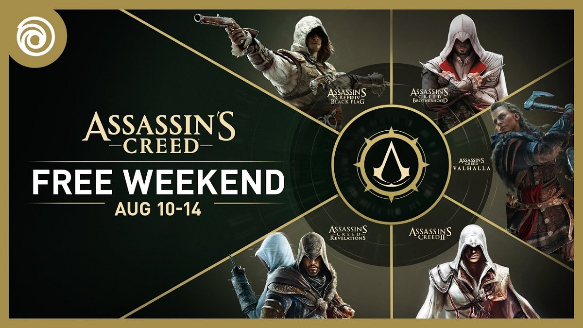 Ubisoft har utannonserat gratishelger för fem spel i Assassin's Creed-serien och betydande rabatter på de flesta delar av serien