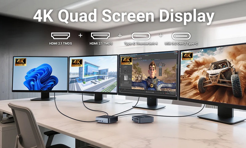 Minix N713 mini-PC, rear part