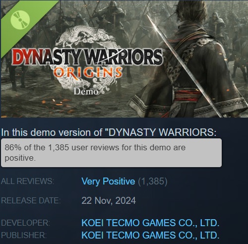 Gamers are excited about Dynasty Warriors Origins musou action demo - developers offer to pre-order it-2