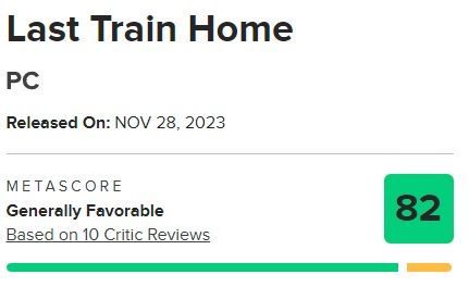 Kritiker och spelare har varmt välkomnat strategin Last Train Home: spelet har fått utmärkta recensioner och höga poäng-3