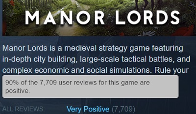 Manor Lords nådde en topp på 160.000 personer online under de första 24 timmarna efter lanseringen - spelarna är entusiastiska över strategin-3