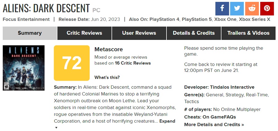 Bra spel med dålig optimering: Kritikerna hyllar Aliens: Dark Descent för dess fantastiska spelupplevelse, men är fortfarande missnöjda med dess tekniska status-2