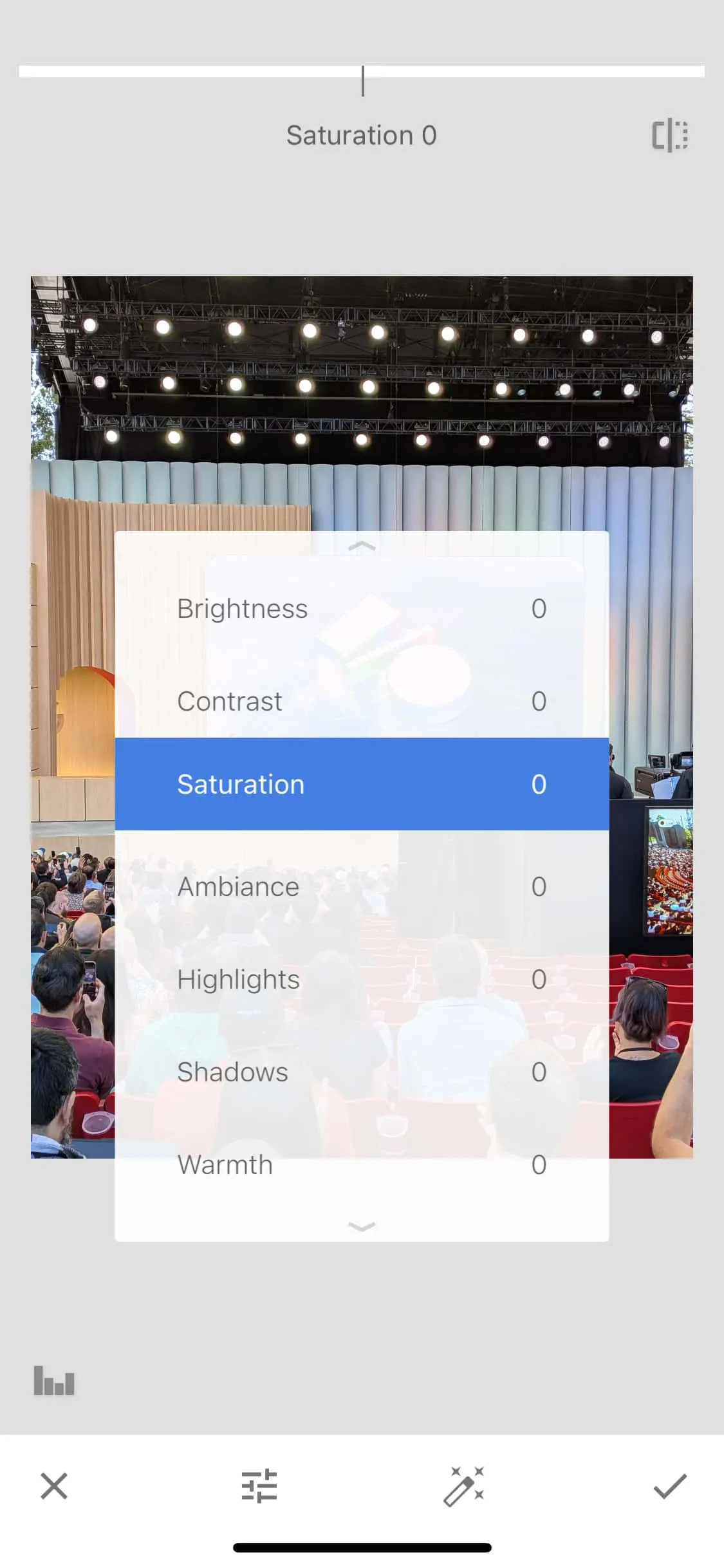 Ett annat gammalt Snapseed-gränssnitt