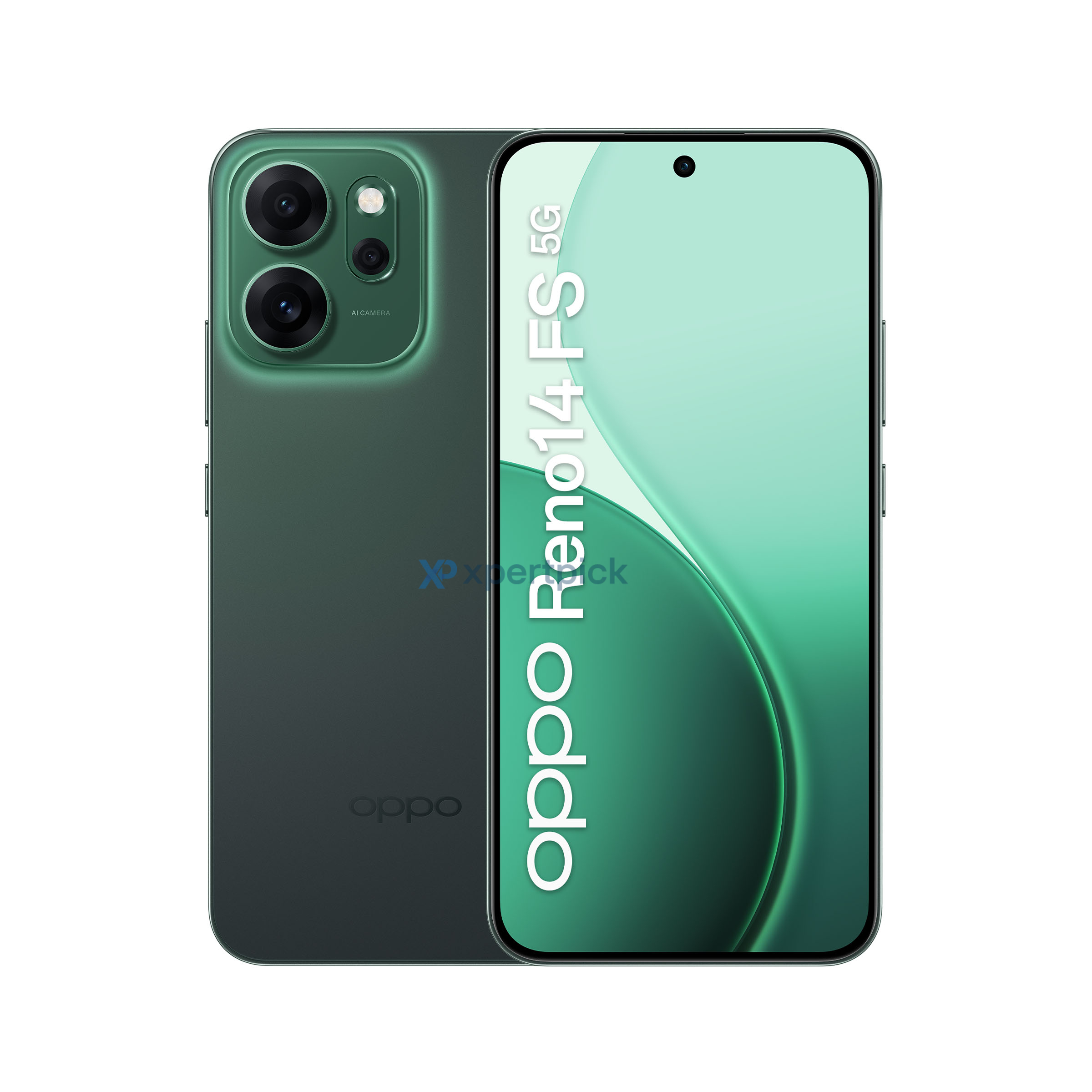 Oppo Reno 14 FS 5G i grönt