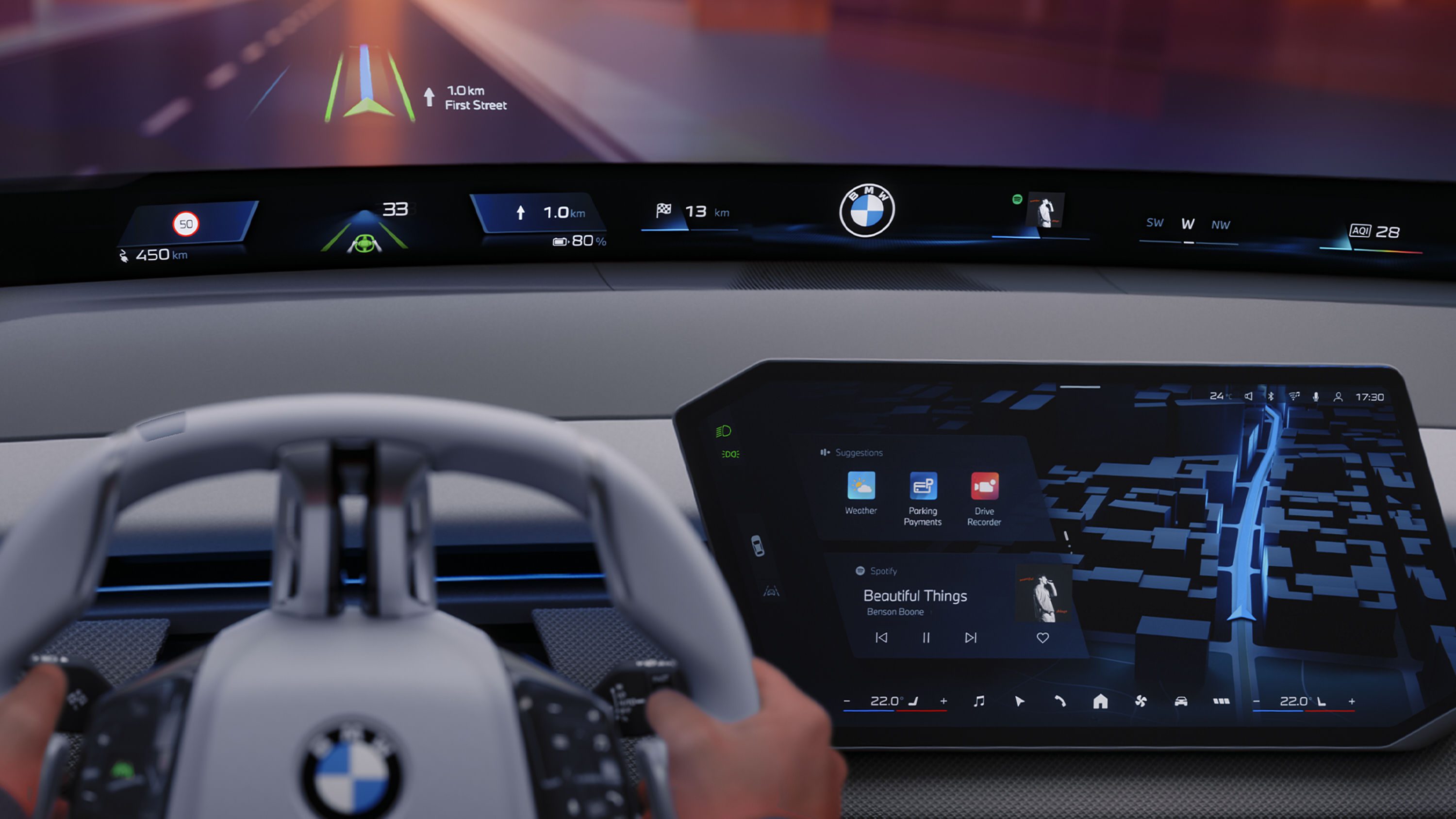 BMW Panoramic iDrive: Navigation. Foto: BMW