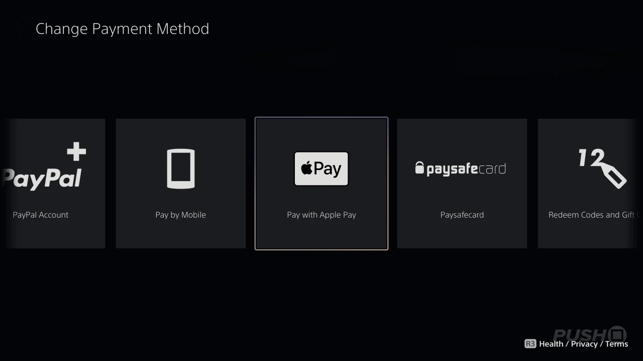 PlayStation Store på PS5 med möjlighet att köpa via Apple Pay