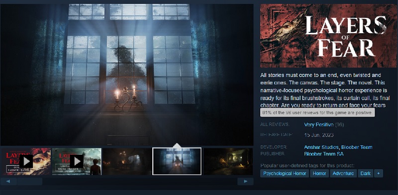 Spelare hyllar Bloober Teams kusliga berättelser: skräckspelet Layers of Fear (2023) får positiva recensioner på Steam-2