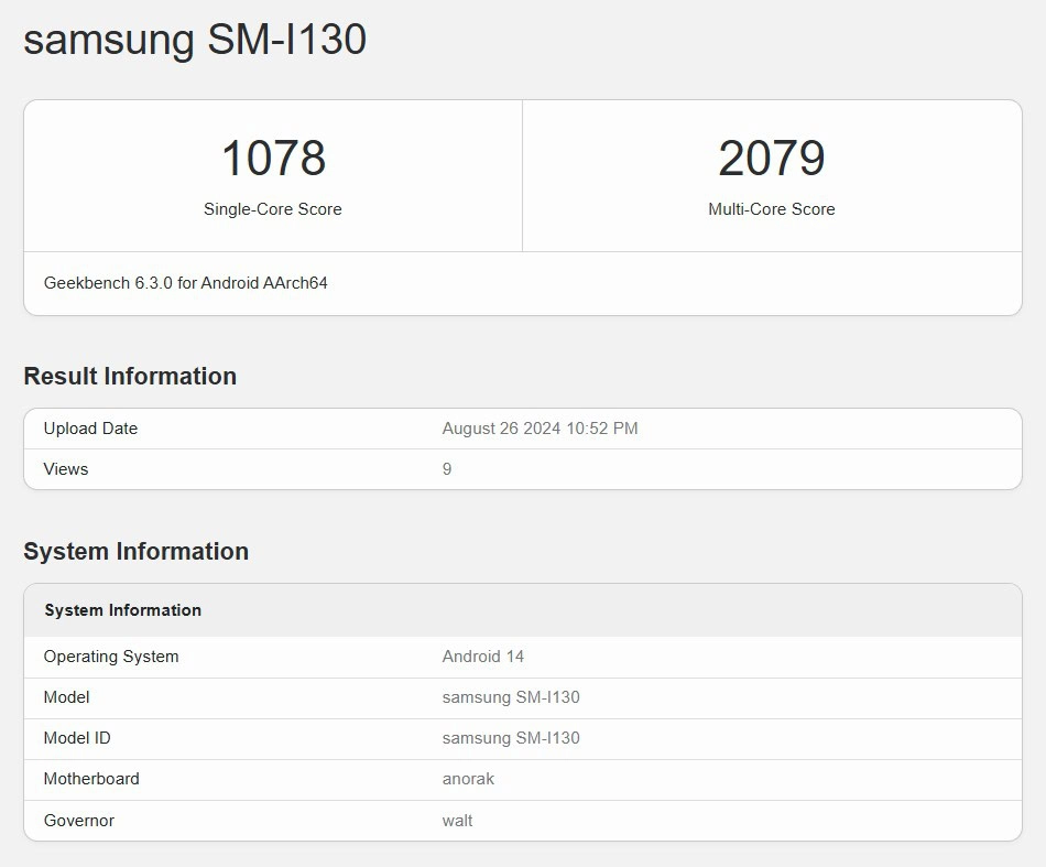 Project Moohan headset test results on Geekbench