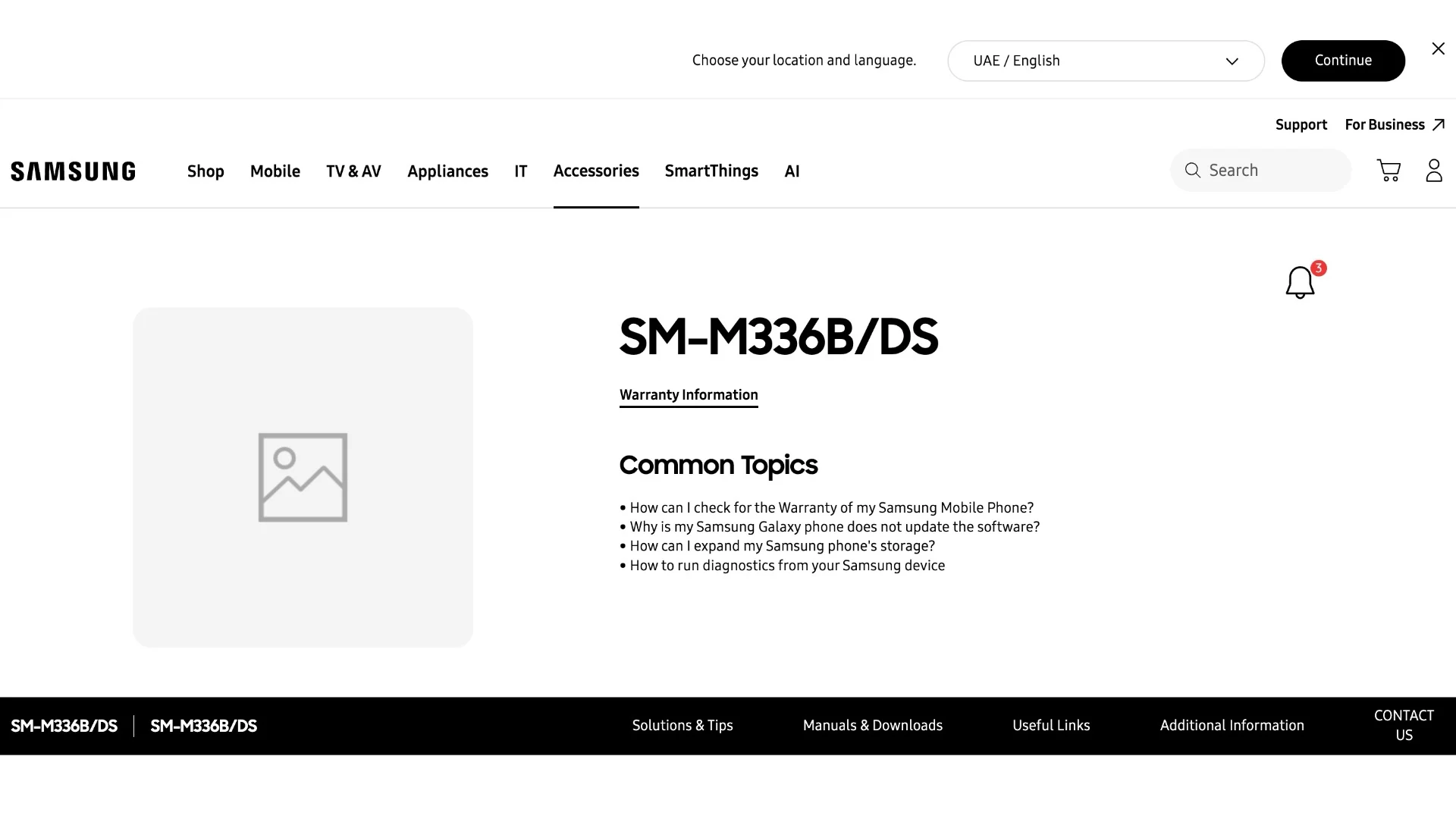 Samsung Galaxy M36 5G på Samsung-webbplatsen