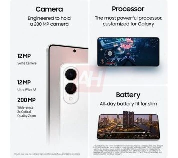 Samsung Galaxy S25 Edge smartphone i tre färger