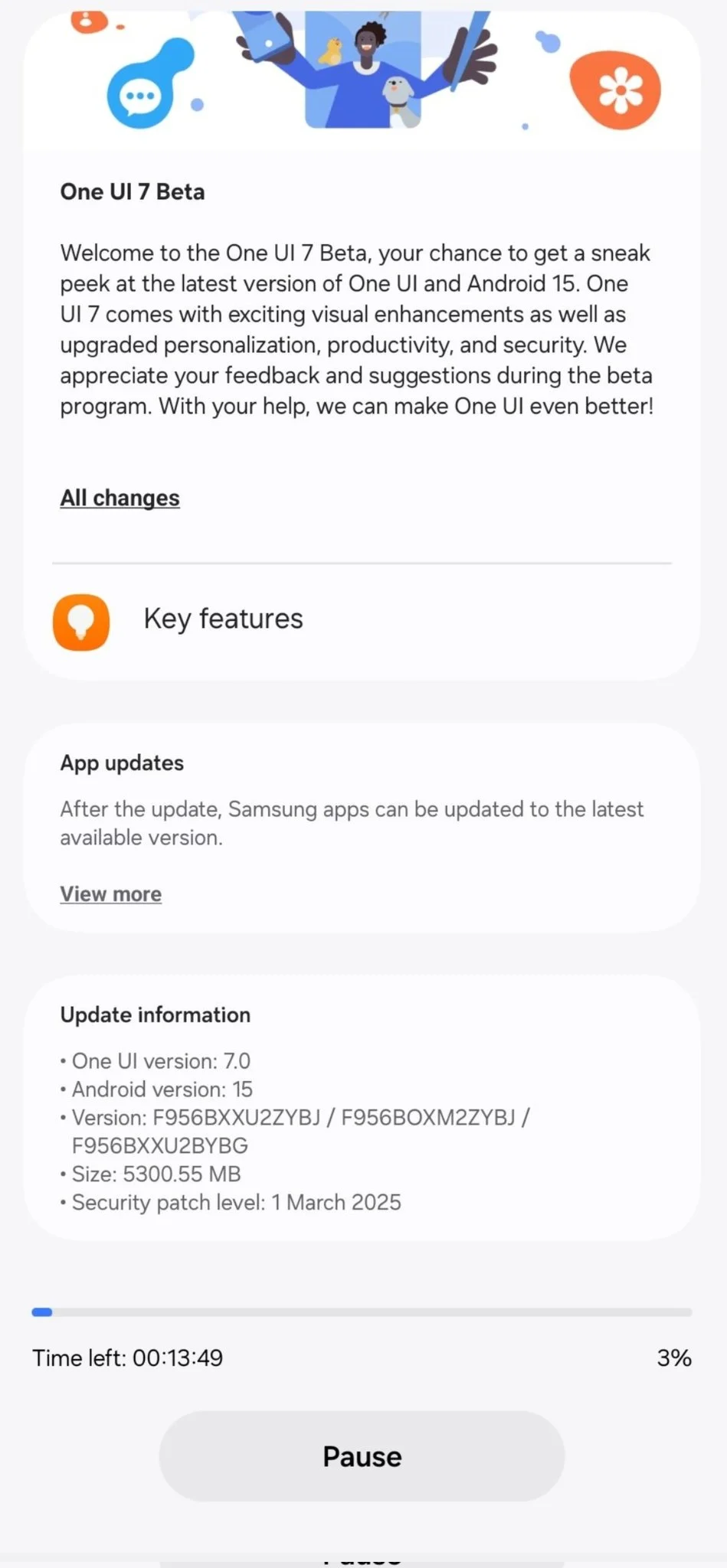 Samsung Galaxy Z Fold 6 One UI 7 Beta Update Bild 2