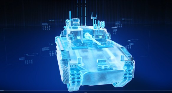 Datorgrafik av XM30 pansarfordonet