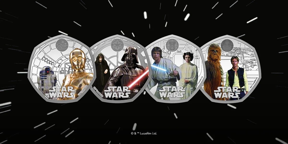 En kunglig gåva till Star Wars-fans: UK Mint har släppt en numismatisk samling med karaktärer från den ikoniska filmsagan