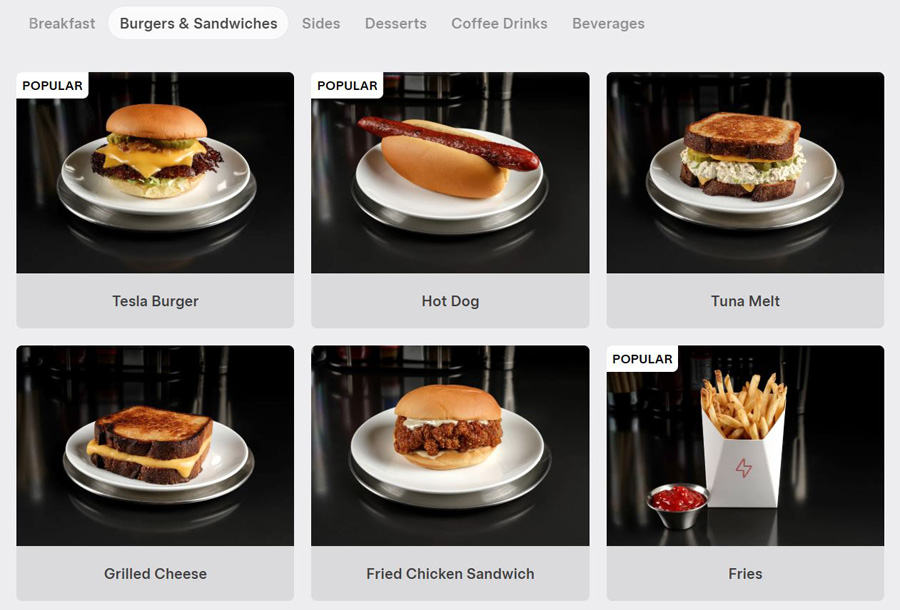 En bantad meny utan 'Epic Bacon' för 120 kronor. Illustration: Tesla Diner