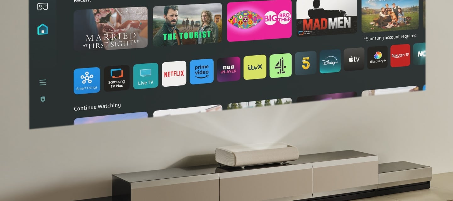 Інтерфейс Smart TV на проекторі Samsung The Premiere