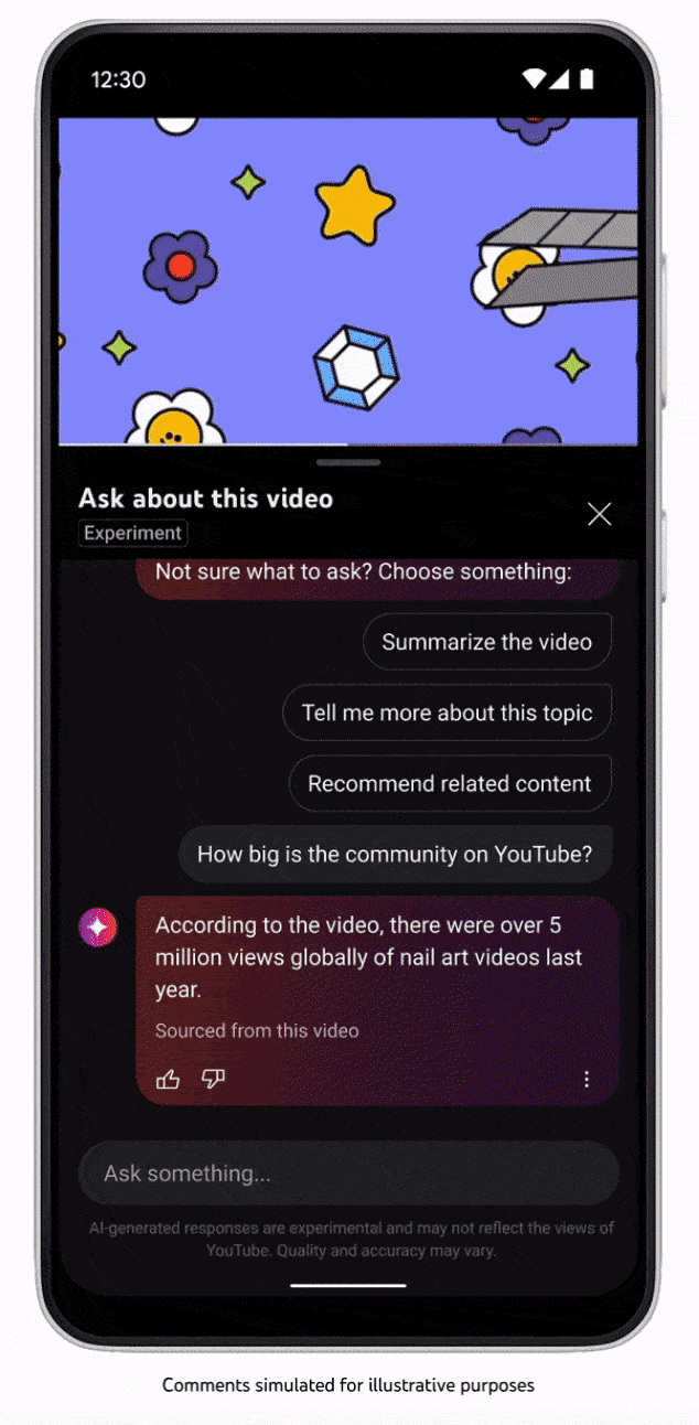 YouTube testar AI-verktyg för att sortera kommentarer efter ämne och en chatbot för videor-3