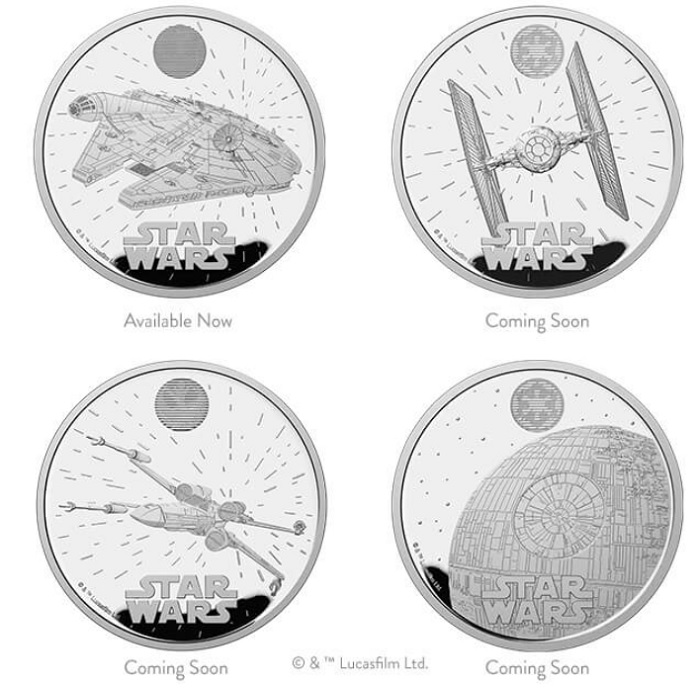 UK Mint har släppt en numismatisk samling med tre ikoniska rymdskepp och Dödsstjärnan från Stjärnornas krig-4
