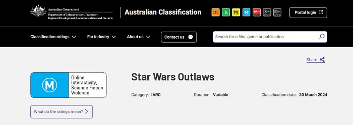 Star Wars Outlaws är inte för barn: spelet från Ubisoft har fått en åldersgräns i Australien-2