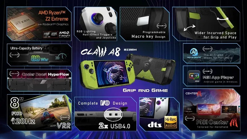 Claw A8 BZ2EM konsolens design